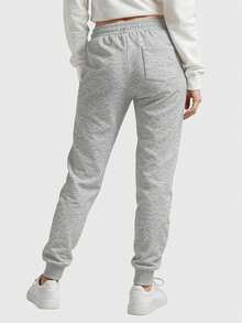 Women's Plain Sweatpants With Back Pocket Flannel New Release - Xám - Xem 2