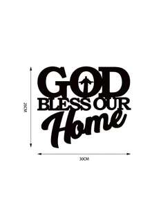 1pc God Bless Home Sign, Metal Wall Art, Unique Home Gift, Home Decor, Wall Decor, Wall Hanger, Home Decor, Scene Decor, Theme Party Decor, Wall Decor, Car Decor