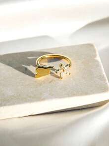 خاتم جمهورية عربية - خاتم وطني، خاتم فضة عيار 925 على شكل خريطة للنساء، خواتم قابلة للتكديس، خاتم فاخر بتصميم غير متماثل بسيط، مناسب للارتداء اليومي - خاتم فضة عيار 925 من الجمهورية العربية السورية - مشاهدة 2