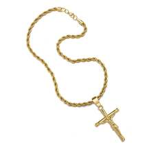 European And American Hot-Selling Cross Necklace 18K Gold Plated Non-Fading Personalized High-End Cross Pendant For Men - mặt dây chuyền bạc - Xem 9
