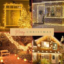 Luces de Navidad de cadena conectables rojas y blancas, paquete de 2 con un total de 164 pies y 400 LED, luces de árbol de Navidad con 8 modos, luces de cadena para decoraciones navideñas tanto en interiores como exteriores - Blanco Cálido - Ver 3