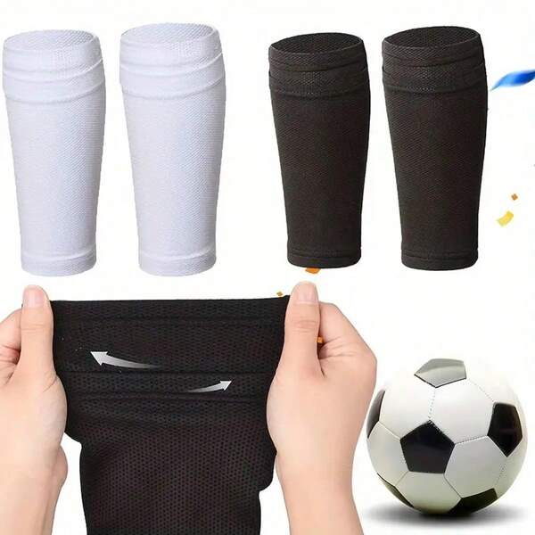 2 Stücke - Schienbeinschoner Ärmel, Fußball Schienbeinschoner Ärmel für Fußballsport, Fußball Schienbeinschoner Socken, Fußball Kompressionsärmel für Waden mit Tasche zum Aufbewahren von Schienbeinschonern, für Anfänger, Athleten, Männer & Frauen