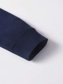 Garçons blocs de couleurs Plaid Jacquard Tricot Col Rond Pull à Manches Longues pour Automne & Hiver