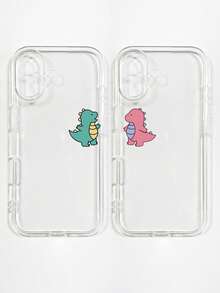 2 piezas Fundas de teléfono transparentes, Fundas de teléfono con dinosaurios, Fundas de teléfono para parejas, Compatibles con , Funda de teléfono, Funda compatible con iPhone 17 Pro Max, Cubiertas, Funda de teléfono linda, Compatible con funda 13, Compatible con funda 15, Compatible con funda 16 Pro Max, Compatible con funda 16, Compatible con funda 14, Compatible con funda 15, Compatible con funda 16 Plus, Adecuado como regalo de cumpleaños, novia, novio o para uso personal - transparente - Ver 38