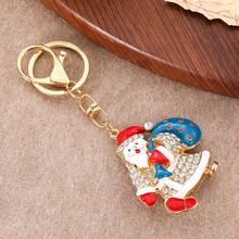 قلادة مفتاح من سبيكة الزنك الجديدة، تميمة معدنية بشكل شجرة عيد الميلاد والرجل الثلجي، هدية للنساء - مقاس واحد يناسب الجميع - مشاهدة 3