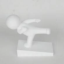 Penahan Pintu Putih Lucu - Penahan Pintu Plastik Tahan Lama dengan Desain Tokoh Kung Fu yang Menggemaskan, Pelindung Lantai untuk Ambang Pintu, Mudah Dipasang dan Cocok untuk Hewan Peliharaan, Penahan Pintu Masuk Rumah yang Tahan Lama, Pelindung Dinding Pintu - Putih - View 9