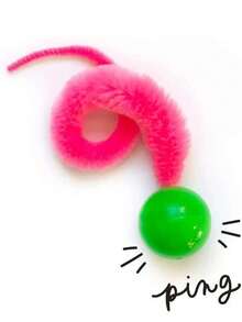 1pc Interactive Cat Lover And Cat Mom Love Toy Magic Worm Ball Elastic Ball Toy Furry Cat Lover And Cat Mom Loveerpillar Teaser Color Radom