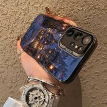 Este diseño de patrón de casa de luz navideña es adecuado para fundas de teléfonos  Galaxy S25ULTRA, S24PLUS, S23FE, S21PRO, S22, S20+, A03S, A05S, A14, A31, A53, A34, A10, A04E, M04, A33, A35, A55, A72, A71, A70, A22, A16, A06, A20S, A54 y otros modelos específicos de fundas para teléfonos , con características de IMD plateadas anti-suciedad, de moda, modernas y coloridas. - Colores mixtos - Ver 7
