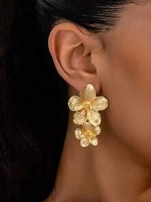 1 Set/1 Pair Fashionable Floral Element Earrings, Ring, Bracelet For Women, Suitable For Party, Daily Wear, Valentine's Day, Wedding, New Year, Mother's Day