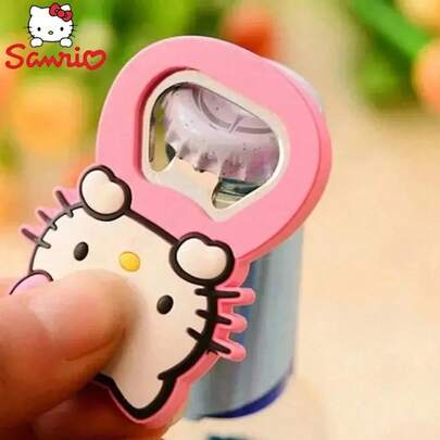 Sanrio 1 pieza Abridor de botellas de silicona - y herramienta de cocina multifuncional - perfecto para bares en el hogar y entusiastas de los refrescos para coleccionar y diseñar, abridor de vino, fiesta