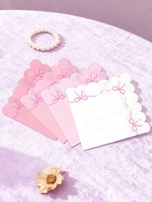 30pcs 13"X13" Party Disposable Napkins With Butterfly Lace Edge - Elegant Fan-Shaped Design, Paper Material, Sweet Girly Style Suitable For Birthday Party, Afternoon Tea, Girls' Gathering And Daily Use - Multicolor - View 4