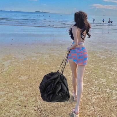 1PC Polyester Drawstring Storage Bag For Outdoor Sports, Swimming, Portable, Waterproof, Basketball, Double Shoulder Strap, Oxford Backpack