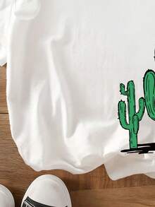 Young Boy Casual Slogan Print Short Sleeve T-Shirt, Summer - White - View 4