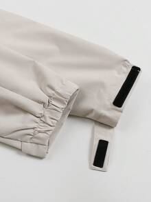 Women's Letter Printed Hooded Long Sleeve Sports Jacket, Outdoor Windbreaker