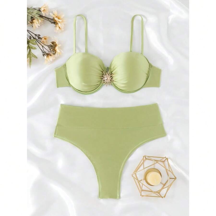 RWX VEST Adult Bikini With Structured Top And High-Waisted Panties 2025 XX538 - 綠色 - 查看 1
