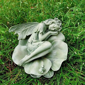 1 st kreativ näckrosfe hartshantverk dekoration blomsterfe staty utomhus trädgård landskapsdekoration