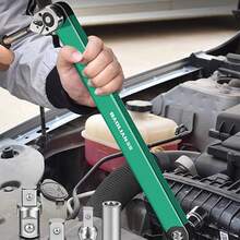 Adjustable Dual-Head Ratchet Extension Wrench, Includes 4 Adapter Heads, Suitable For Automotive/Motorcycle/Equipment Repair, Socket Extension, Lever Wrench, Torque Wrench - Green - View 7