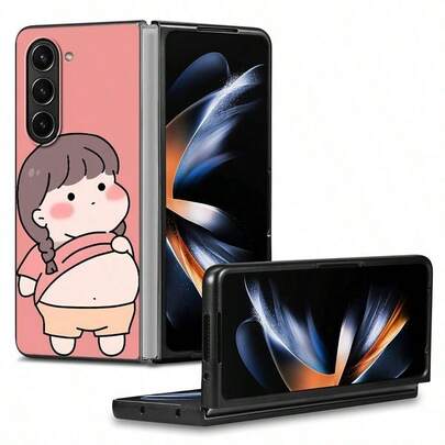 1PC Fashionable Cartoon Couple Fold Phone Case, kompatibel mit Galaxy Z Fold6, Fold5, Fold4, Fold3 Serie, Flip Phone Case, mehrere Stile verfügbar.