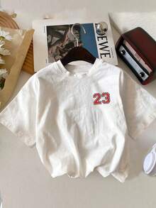 Áo thun tay ngắn cổ tròn in chữ họa tiết thời trang thường ngày "Los Angeles California LA West Coast 23" cho bé trai - trắng - Xem 2