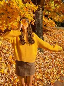 2025 Autumn/Winter New Casual Fashion Retro Chic Cable Women's Winter Sweater Knit Pullover Women Knitted Sweater Casual Basic Going Out Outfits Halloween Clothes Christmas Clothes New Year Outfits Fall Winter Clothes