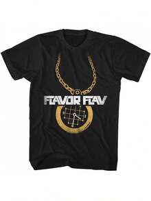 Camiseta de hombre con reloj de Flavor Flav y Public Enemy - Camiseta negra de música hip-hop con arte de álbum icónico, cuello redondo, corte regular, ropa casual urbana para todas las estaciones, impresión digital duradera y ropa para fanáticos de rap retro, camiseta gráfica para hombre, camisa para hombre, camiseta gráfica para hombre, camiseta para hombre, camiseta divertida, ropa para hombre, ropa gótica para hombre, camiseta divertida para hombre, camisa azul, Old Row, cosas para hombres - Negro - Ver 2