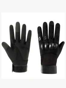 1 双男士战术手套，射击手套，硬质指关节保护，皮革掌面，摩托车手套，骑行手套，气枪手套，彩弹手套，攀岩训练手套，秋季配件 - 彩色 - 查看 6