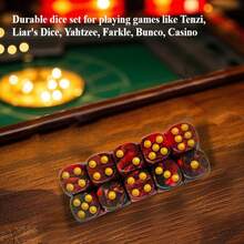 10 Peças/Pacote Melhor Vendedor Dados Acrílicos de Bolinhas de Mármore, Dados Bicolores, 16mm Quadrados Arredondados Multicoloridos Tabuleiro de Damas Acessórios de Mahjong, Adequado para Jogos Familiares, Festas de Feriados, Jogos de Tabuleiro - Multicolorido - Visão 6