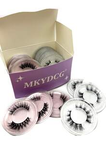 10/16/21 Pairs Fluffy&Thick 3D False Eyelashes With Glitter Paper Box,Lashes Bulk Christmas Gifts,3D Cat Eye Eyelashes Natural Soft,Protable, Makeup Manga Lashes,Dramatic Messy Mink Lashes Wispy, Individual Package Faux Mink Lashes Wholesale - 黑色 - 查看 3