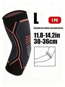 1 PC-Compression Elbow Sleeves, High Elasticity Knitted Elbow Brace, Orange Line Elbow Guard, Breathable And Comfortable-Suitable For Gym,Daily Work And Life, Fitness, Running, Tennis, Badminton- For Men & Women - Black - View 13