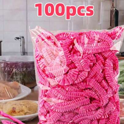 100pcs Food Wrap Film, Shower Head Cover, Multi-Function Shrink Bags, Thick Kitchen Food Wrap, Refrigerator Food Preservation Cover, Elastic Stretch Cover, Tabletop Food Warmer, Food Storage Bags