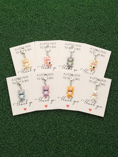 8 قطع سلسلة مفاتيح بشكل قطة، اكسسوارات كرتونية للرجال والنساء، سلسلة مفاتيح متينة بمشبك سحاب، هدية ديكورية، شكرًا لك على حقيبة الهدايا ذات الموضوع. هدية شكر فريدة، هدية تذكارية، هدية صداقة، قلادة محفظة عملات معدنية جميلة، اكسسوارات حقيبة الظهر وسيارة المفاتيح، سلسلة مفاتيح قطة جميلة، اكسسوارات حقيبة، اكسسوارات سيارة للنساء، قلادة حقيبة، اكسسوارات حقيبة، أفكار هدايا للأخت والمعلم