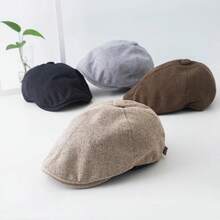 Summer Knitted Thin Beret Hat Polyester Newsboy Cap Unisex Vintage Flat Ivy Breathable