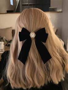 1 pezzo Fermaglio per capelli a fiore di rosa in velluto da donna, accessorio elegante e versatile adatto per uso quotidiano e abbinamento al trucco, fermagli a pinza, fermagli per capelli, mollette per capelli