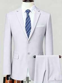 HALLOWEEN Men Suits New Autumn Collection Traje De Hombre Elegante Men's 2 Piece Suits White Classic Fit 2 Buttons Men Suits Tuxedo Jacket Blazer For Wedding Business Dinner Prom Concert Graduation Season Size XS-3XL