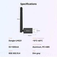 Dongle-LMG21,SONOFF Dongle Lite MG21 Zigbee/Thread USB Dongle,Compact Size,Easy Firmware Flashing,Smart Home Control,Smart Home, Intelligent Control. - Black - View 10