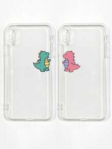 2 piezas Fundas de teléfono transparentes, Fundas de teléfono con dinosaurios, Fundas de teléfono para parejas, Compatibles con , Funda de teléfono, Funda compatible con iPhone 17 Pro Max, Cubiertas, Funda de teléfono linda, Compatible con funda 13, Compatible con funda 15, Compatible con funda 16 Pro Max, Compatible con funda 16, Compatible con funda 14, Compatible con funda 15, Compatible con funda 16 Plus, Adecuado como regalo de cumpleaños, novia, novio o para uso personal - transparente - Ver 13