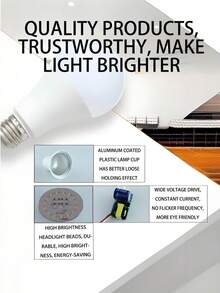 2pcs/4pcs/6pcs/8pcs 12W 6500K LED Light Bulbs, E27 Base, Bright Home/Living Room Lighting