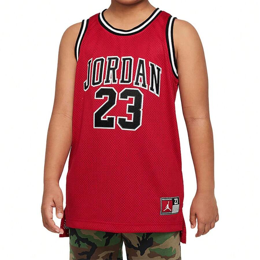 Nike Teen Boy Round Neck Letter Graphic Casual Breathable Jordan Sports Tank Top, Versatile For Summer