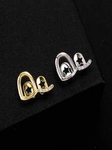 1 Set Hollow Bar Smooth Star Single Tooth 3 PiecesCombination Fashion Personalized Women's Tooth Jewelry Set, Suitable For Music Festival Celebration, Unisex - Multicolor - View 3