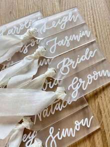 1/10/20pcs Blank Acrylic Tent Name Card, Arched Luggage Tag, Acrylic Blank Frosted Seat Tag Without Ribbon, Wedding Guest Escort Card, Place Card Holder, DIY Party Signage Gift Tag