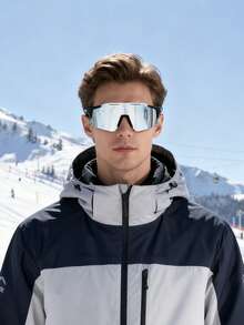 Óculos de proteção esportivos Y2K com lentes coloridas revestidas em rosa e prata, para homens e adolescentes. Modelo geométrico com gradiente de cores, sem armação, ideal para motociclismo, beisebol, ciclismo e esqui.