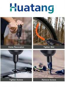 HuaTang 45 en 1 Recargable Inalámbrico Inalámbrico Destornillador Eléctrico - Negro - Ver 7