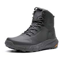 Men's Military Tactical Boot Lightweight Comfortable Boots For Work All Day Side Zipper Motorcycle Combat Hiking Boots 8 Inches Metrostrike - Grey - View 1