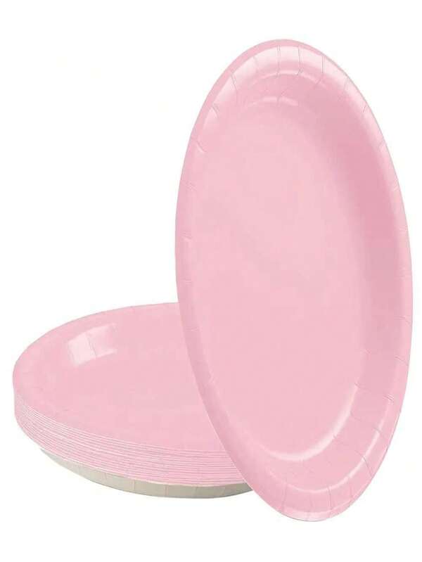 50/30/20/10/5 piezas Platos con tema rosa, platos redondos de 9 pulgadas/7 pulgadas, adecuados para postres, pasteles, comidas, vajilla de temporada, excelente para fiestas de cumpleaños, regalos, graduaciones, bodas, picnics