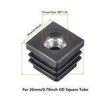 4个黑色塑料圆/方盖 M6 M8 孔螺母保护塞垫圈防尘密封端盖椅子家具配件 - 彩色 - 查看 13