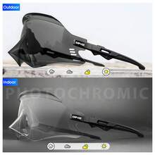 KAPVOE Photochromic Frameless Integrated Cycling Glasses Night Riding Glasses Men Bike Racing Sports Equipment Women Outdoor Running MTB Bicycle Cycling Mask Golf Baseball Camping Fishing Travel Accessories - 彩色 - 查看 7