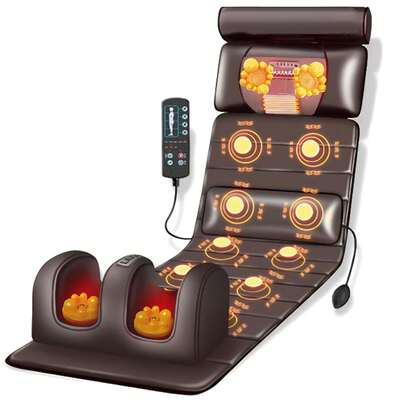 YUWUAR Full-Body Vibration & Heat Massage Mat, Multiple Intensity Levels Adjustable, Detachable Neck Massage Headrest And Multi-Functional Foot & Leg Massager, Portable And Foldable, Suitable For Home And Office Use, An Gift For Parents And Family Members