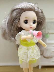 1pc/3pcs 1:12 Dollhouse Decor Accessories - Miniature Handheld Megaphone, Realistic Small Speaker, Dollhouse Miniature Model, OB11 Scene Micro Speaker, Realistic Toy Model, Micro Scene Decor Prop, Yellow/Purple/Blue