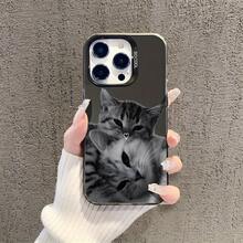 Funda de Teléfono Estética de Gato Lindo para iPhone 16 Pro Max, 16E, 11, 15, 14, 13, 12 Pro Max, Funda Protectora a Prueba de Golpes, Regalo de Cumpleaños y San Valentín para Mujeres, Hombres y Amantes de Gatos - [plata] - Ver 6