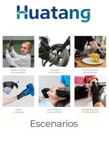 HuaTang 100 Guantes De Nitrilo Vinil Libre De Latex Sin Polvo Negro - Negro - Ver 8